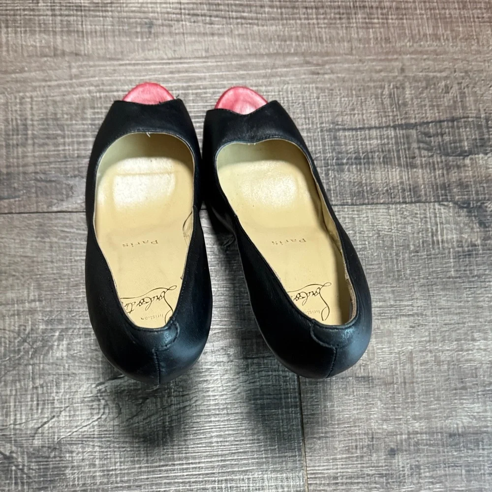 Christian Louboutin Black Peep Toe Heels - Picture 14 of 15